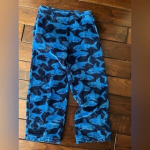 Blue youth Shark Pattern fluffy Pajama Pants